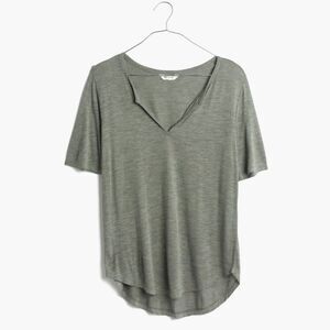 Madewell Anthem Split-Neck Lightweight Flowy Moss Green Tee Size XS